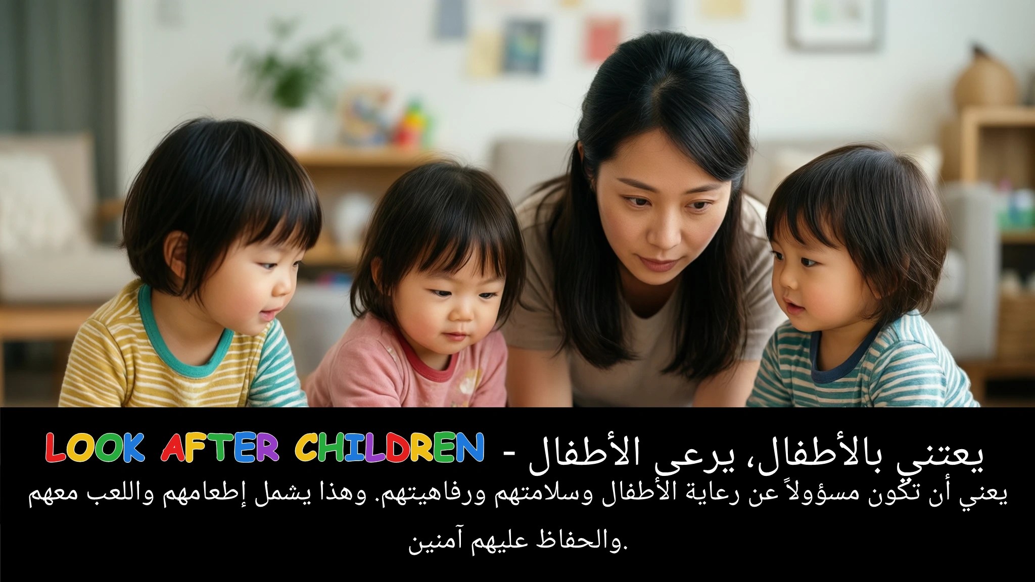 Arabic Illustration for look after children